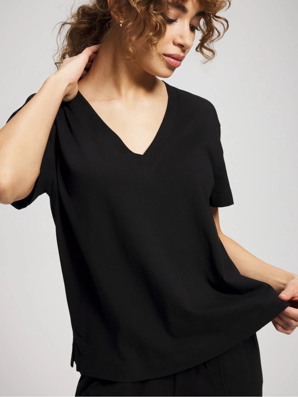 Soma Most Loved V-neck Pajama Tee Black